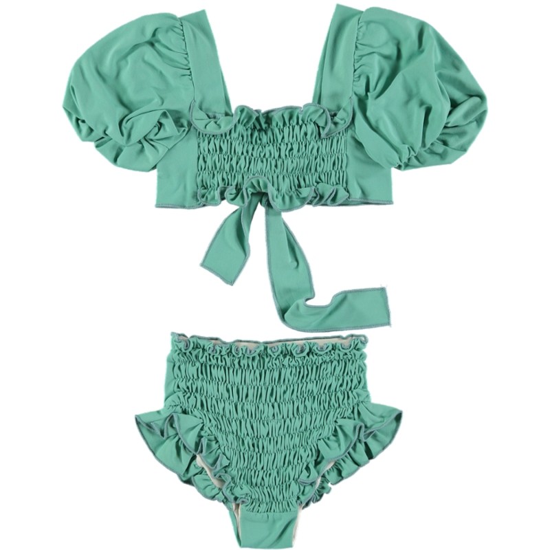 BK01-Bikini PUFF SLEEVE - Green