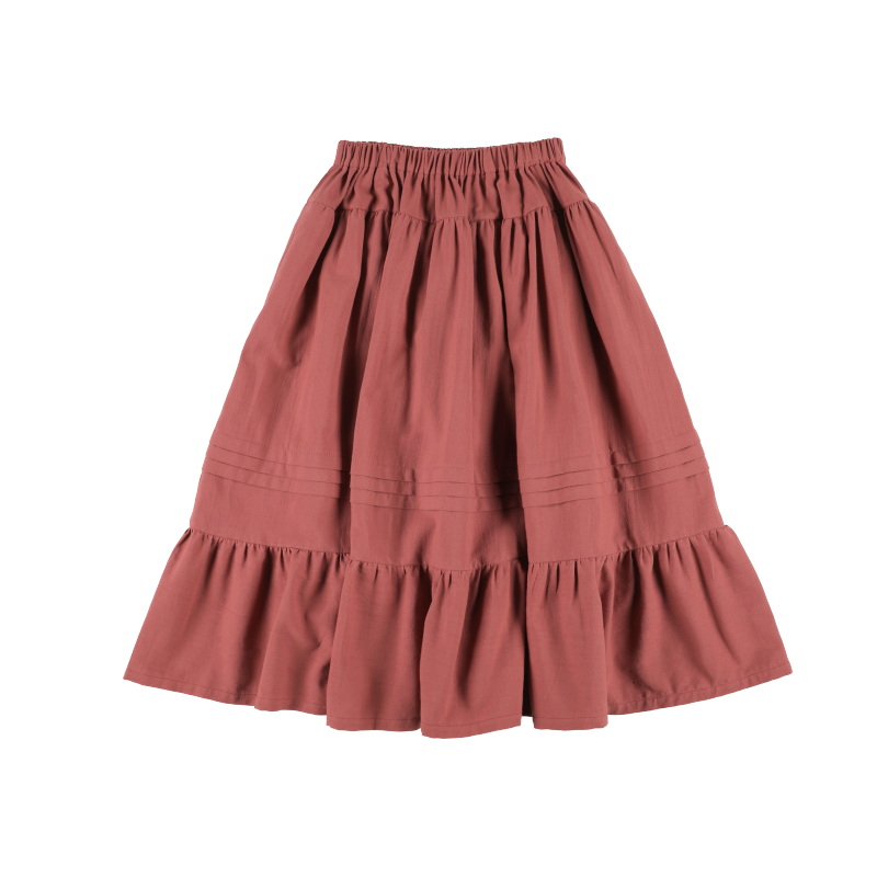 Skirt LONG RUFFLE - Lava