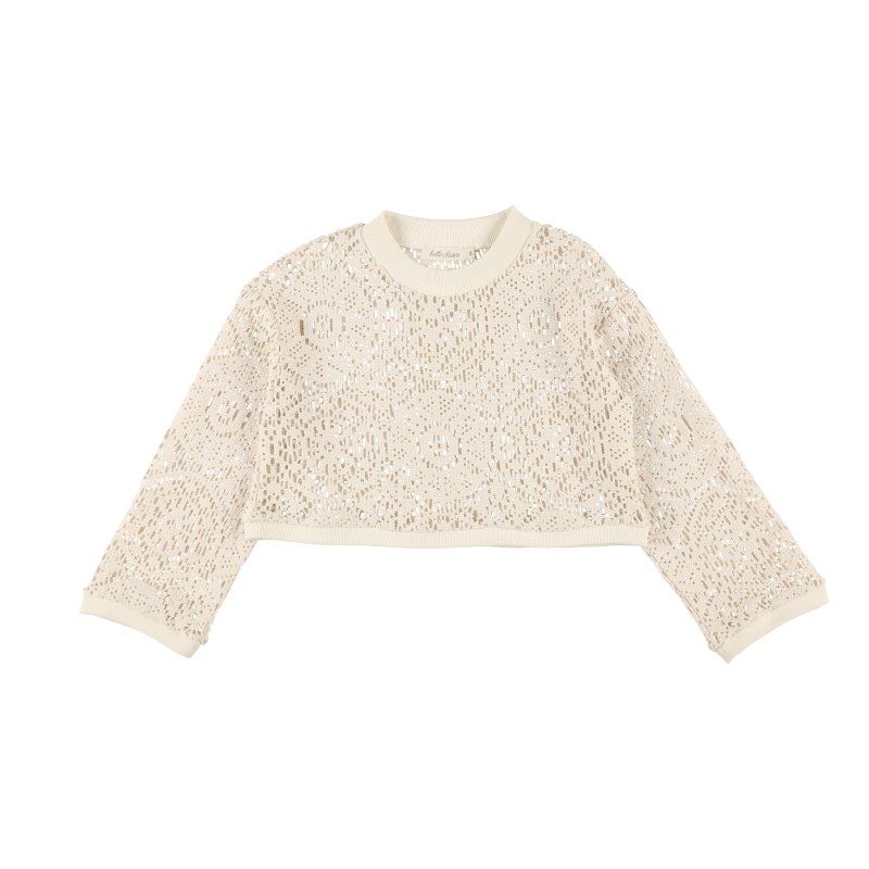 Sudadera OVERSIZE CROCHET - Crudo