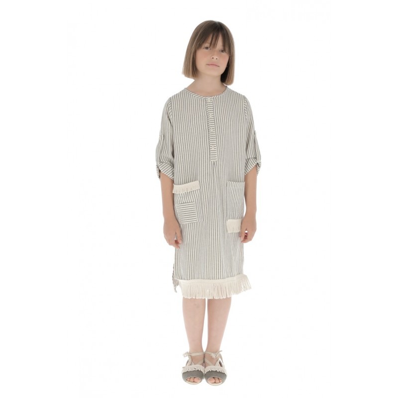 Dress KURTA - Medium Gray Stripe