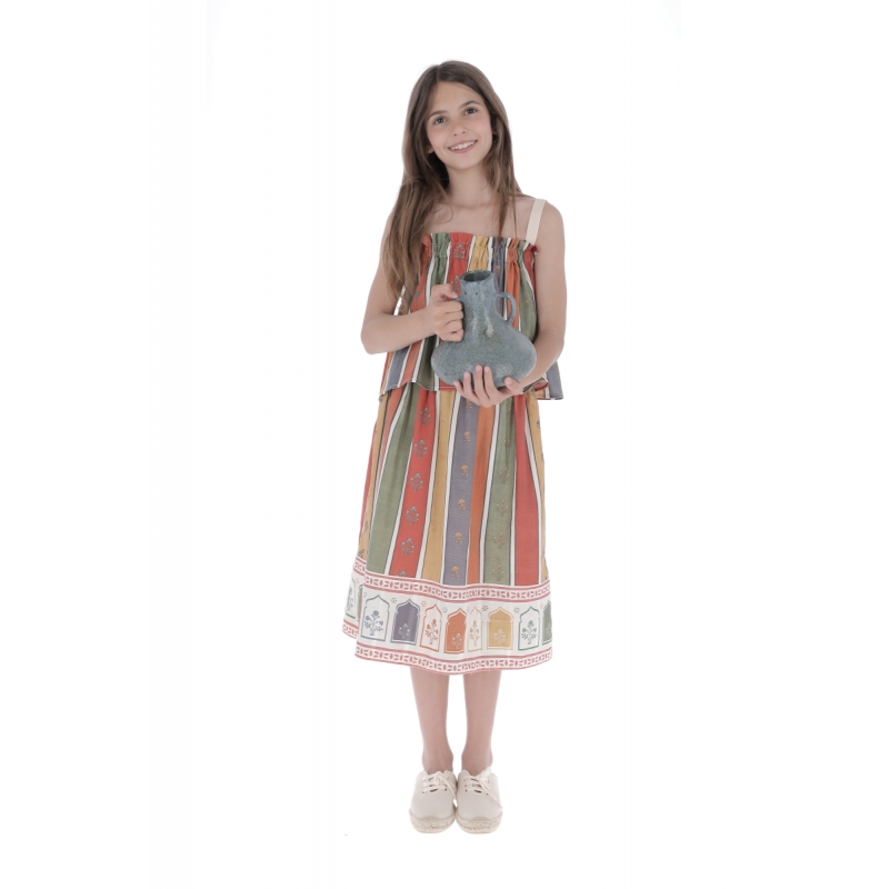 TP07- Top/Skirt - Multicolor Stripes