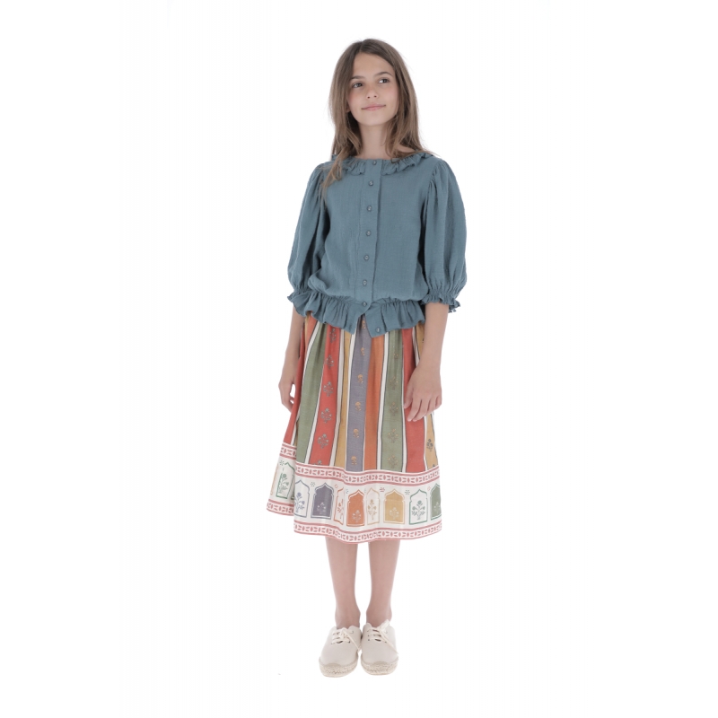 F04- Skirt  MULTICOLOR STRIPE - Stripes