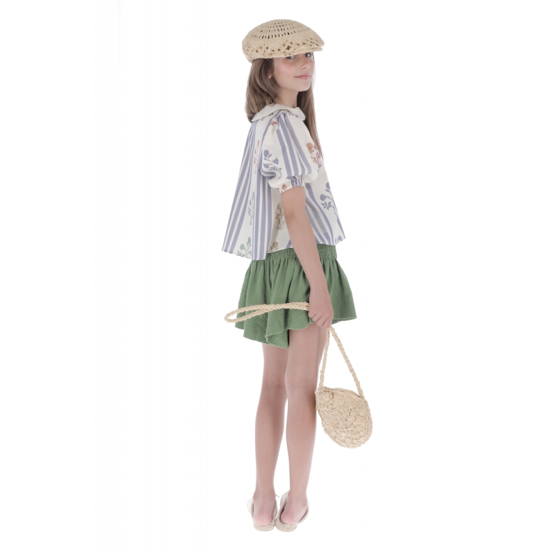 SH01- Short FALDA SMOCK - Verde